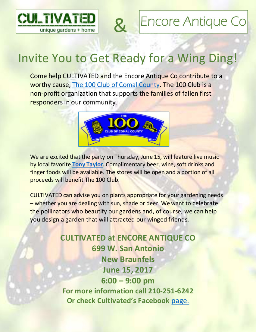 Wing Ding hosted by CULTIVATED and Encore Antique Co